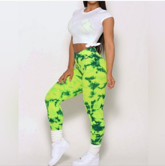 Bombshell Mesh Tee White with Black Logo & Side Tie - Picture 2 of 11